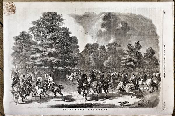 Woodcut of Hyde Park from Illustrated London News